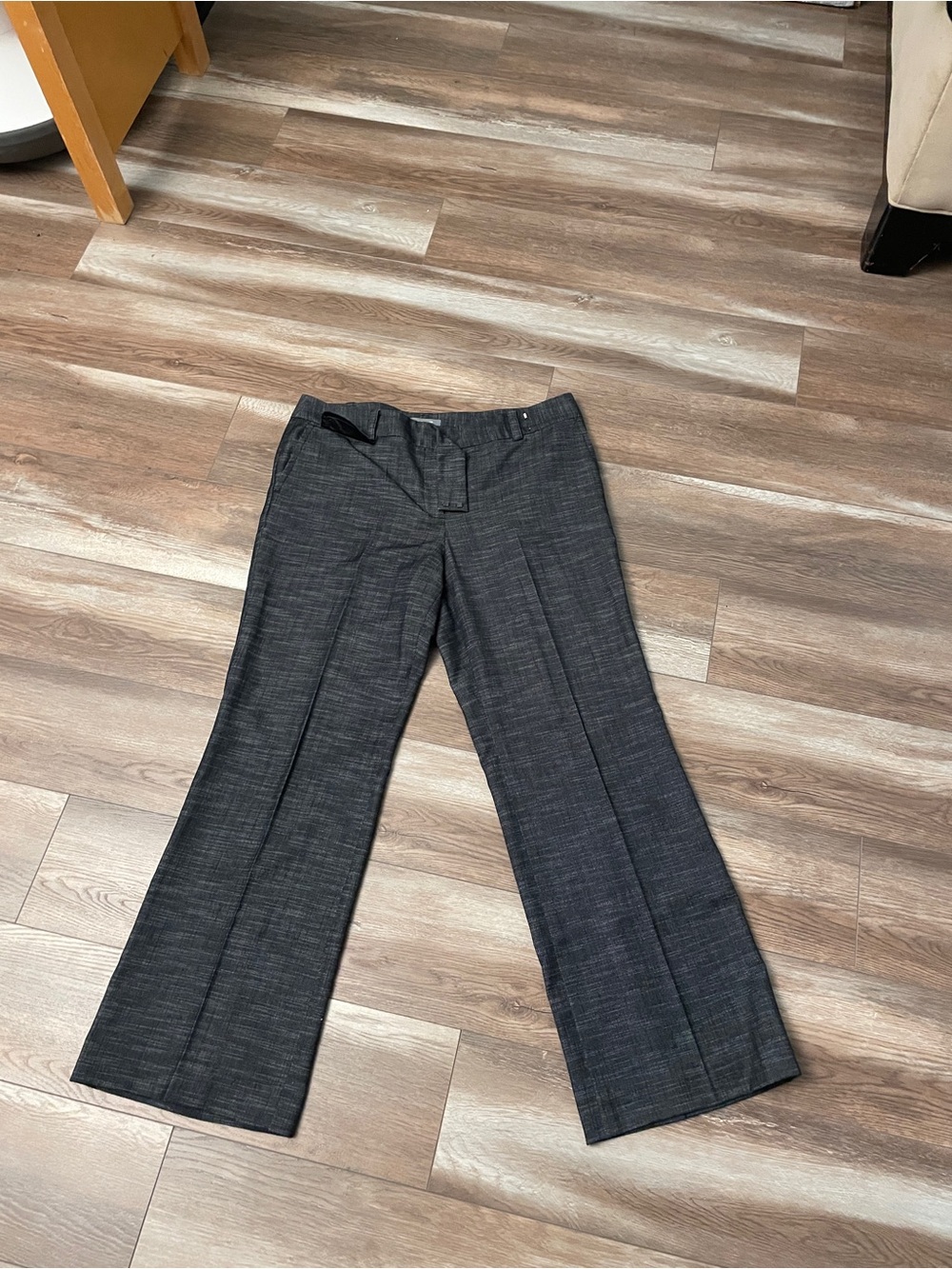 Ann Taylor Charcoal Gray Pinstripe Trousers